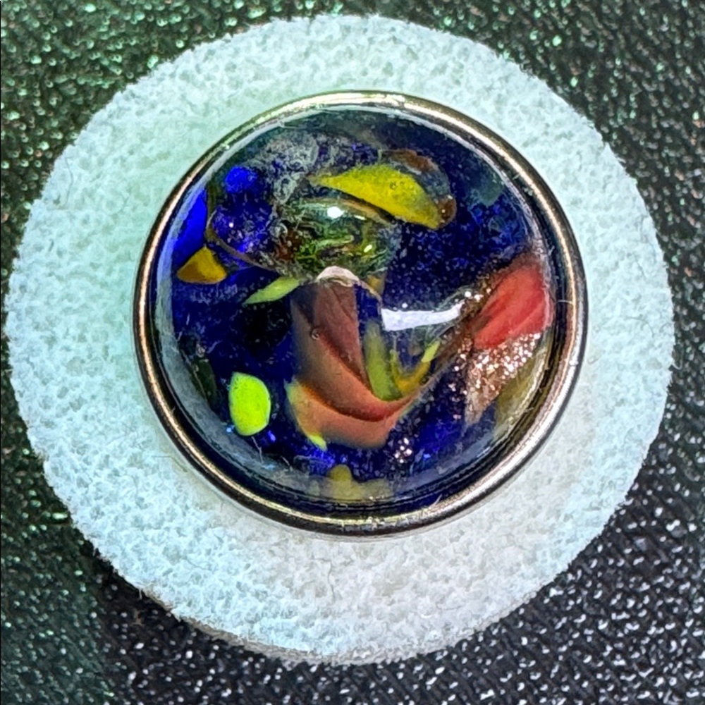 NUGZ USA 20mm Snap Blue Glass Swirl #2